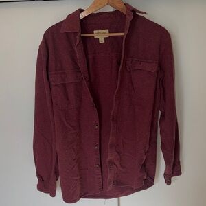 Rustic Ridge Men's Burgundy Button-Up